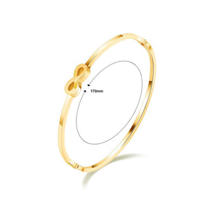 Simple and Creative Plated Gold Number 8 Titanium Steel Bangle - Glamorousky