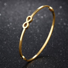 Load image into Gallery viewer, Simple and Creative Plated Gold Number 8 Titanium Steel Bangle - Glamorousky