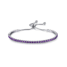 Load image into Gallery viewer, Simple Fashion Geometric Bracelet with Purple Cubic Zircon - Glamorousky