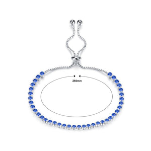 Fashion Simple Geometric Bracelet with Blue Cubic Zirconia - Glamorousky