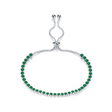 Load image into Gallery viewer, Fashion Simple Geometric Bracelet with Green Cubic Zirconia - Glamorousky