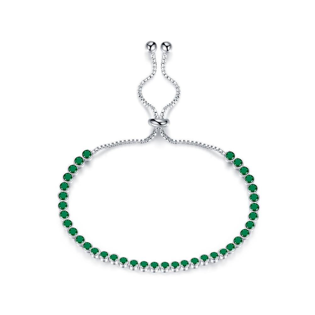 Fashion Simple Geometric Bracelet with Green Cubic Zirconia - Glamorousky