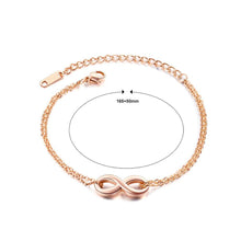 Load image into Gallery viewer, Simple and Fashion Plated Rose Gold Infinite Symbol Titanium Steel Bracelet - Glamorousky