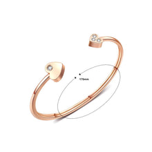 Load image into Gallery viewer, Simple and Romantic Plated Rose Gold Heart-shaped Titanium Steel Bracelet with Cubic Zirconia - Glamorousky