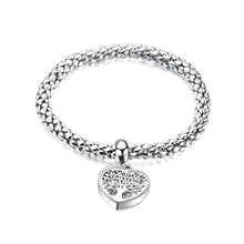 Load image into Gallery viewer, Fashion Romantic Heart-shaped Tree Of Life Titanium Steel Bracelet with Cubic Zirconia - Glamorousky