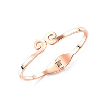 Load image into Gallery viewer, Fashion Creative Plated Rose Gold Tightening Mantra Titanium Steel Bracelet - Glamorousky