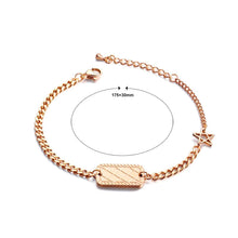 Load image into Gallery viewer, Simple and Fashion Plated Rose Gold Square Piece Star Titanium Steel Bracelet - Glamorousky