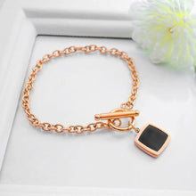 Load image into Gallery viewer, Fashion Plated Rose Gold Geometric Square Titanium Steel Bracelet - Glamorousky