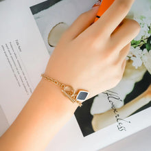Load image into Gallery viewer, Fashion Plated Rose Gold Geometric Square Titanium Steel Bracelet - Glamorousky