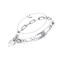 Load image into Gallery viewer, Fashion Creative Roman Numeral Heart-shaped Titanium Steel Bracelet - Glamorousky
