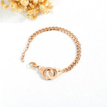 Load image into Gallery viewer, Simple Personality Plated Rose Gold Handcuffs Titanium Steel Bracelet - Glamorousky