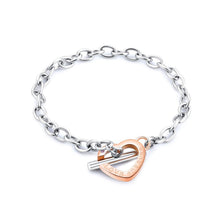 Load image into Gallery viewer, Simple Romantic Rose Gold Heart-shaped Titanium Steel Bracelet - Glamorousky