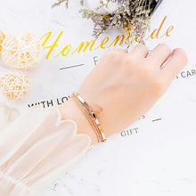Load image into Gallery viewer, Simple Fashion Plated Rose Gold Geometric Square Double Bracelet - Glamorousky