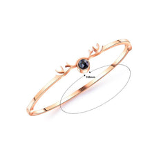 Load image into Gallery viewer, Fashion Plated Rose Gold Geometric Double Row Cubic Zirconia Bangle - Glamorousky