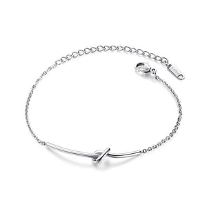 Simple and Sweet Knotted Titanium Steel Bracelet - Glamorousky