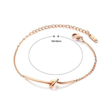 Load image into Gallery viewer, Simple and Sweet Plated Rose Gold Knotted Titanium Steel Bracelet - Glamorousky