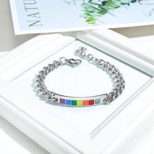 Load image into Gallery viewer, Fashion Personality Rainbow Titanium Steel Bracelet with Blue Cubic Zirconia - Glamorousky