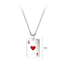 Load image into Gallery viewer, Fashion Simple Titanium Steel Heart A Poker Pendant with Necklace - Glamorousky