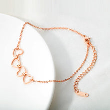 Load image into Gallery viewer, Simple and Romantic Plated Rose Gold Hollow Heart Titanium Steel Anklet - Glamorousky