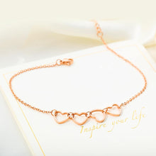 Load image into Gallery viewer, Simple and Romantic Plated Rose Gold Hollow Heart Titanium Steel Anklet - Glamorousky