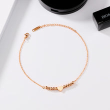 Load image into Gallery viewer, Simple and Romantic Plated Rose Gold Heart Bead Titanium Steel Anklet - Glamorousky