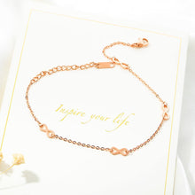 Load image into Gallery viewer, Fashion and Simple Plated Rose Gold Infinite Symbol Titanium Steel Anklet - Glamorousky