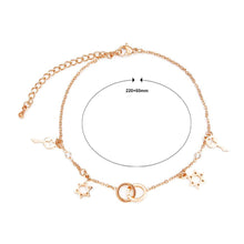 Load image into Gallery viewer, Simple and Creative Plated Rose Gold Star Key Round Titanium Steel Anklet - Glamorousky