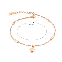 Load image into Gallery viewer, Simple and Romantic Plated Rose Gold Heart-shaped Titanium Steel Anklet - Glamorousky