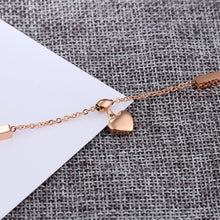 Load image into Gallery viewer, Simple and Romantic Plated Rose Gold Heart-shaped Titanium Steel Anklet - Glamorousky