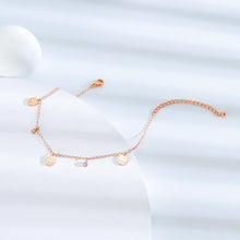 Load image into Gallery viewer, Simple Personality Plated Rose Gold Lucky Cat Cubic Zirconia Titanium Steel Anklet - Glamorousky