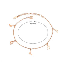 Load image into Gallery viewer, Simple Personality Plated Rose Gold Music Notes Titanium Steel Anklet - Glamorousky