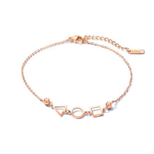 Load image into Gallery viewer, Simple Personality Plated Rose Gold Geometric Round Triangle Square Titanium Steel Anklet - Glamorousky