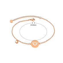 Load image into Gallery viewer, Simple and Fashion Plated Rose Gold Libra Round Titanium Steel Anklet - Glamorousky