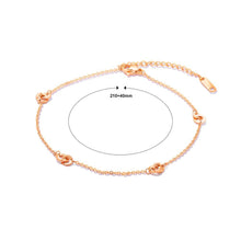 Load image into Gallery viewer, Fashion Simple Plated Rose Gold Geometric Double Ring Titanium Steel Anklet - Glamorousky