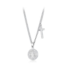 Load image into Gallery viewer, Fashion Classic Virgin Cross Geometric Round Pendant with Titanium Steel Necklace - Glamorousky
