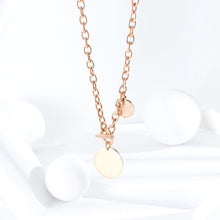 Load image into Gallery viewer, Simple and Fashion Plated Rose Gold Geometric Round Pendant with Titanium Steel Necklace - Glamorousky