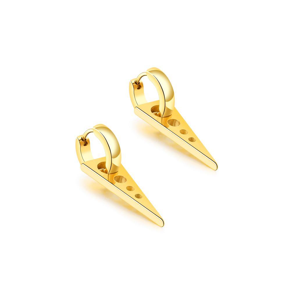 Fashion Personality Plated Gold Geometric Triangle Titanium Steel Stud Earrings - Glamorousky