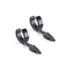 Load image into Gallery viewer, Fashion Personality Plated Black Leaf Titanium Steel Stud Earrings - Glamorousky