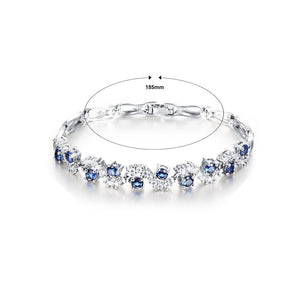 Fashion Bright Geometric Bracelet with Blue Cubic Zirconia - Glamorousky