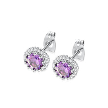 Load image into Gallery viewer, Fashion and Simple February Birthstone Purple Cubic Zirconia Stud Earrings - Glamorousky