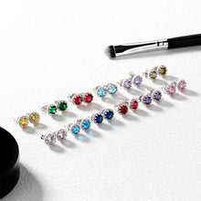 Load image into Gallery viewer, Fashion and Simple February Birthstone Purple Cubic Zirconia Stud Earrings - Glamorousky
