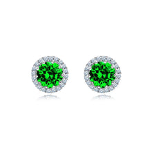 Load image into Gallery viewer, Fashion and Simple May Birthstone Green Cubic Zirconia Stud Earrings - Glamorousky