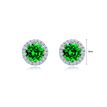 Load image into Gallery viewer, Fashion and Simple May Birthstone Green Cubic Zirconia Stud Earrings - Glamorousky