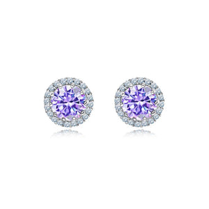 Fashion and Simple June Birthstone Light Purple Cubic Zirconia Stud Earrings - Glamorousky