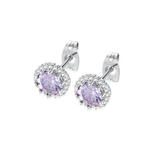 Load image into Gallery viewer, Fashion and Simple June Birthstone Light Purple Cubic Zirconia Stud Earrings - Glamorousky