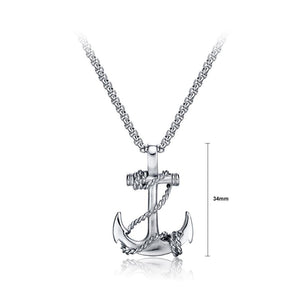 Fashion Personality Anchor Titanium Steel Pendant with Necklace - Glamorousky