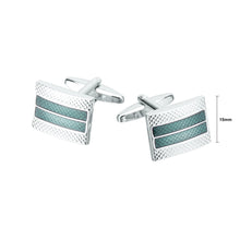Load image into Gallery viewer, Simple High-end Geometric Rectangular Blue Cufflinks