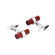 Load image into Gallery viewer, Fashion High-end Red Geometric Cylindrical Wooden Cufflinks