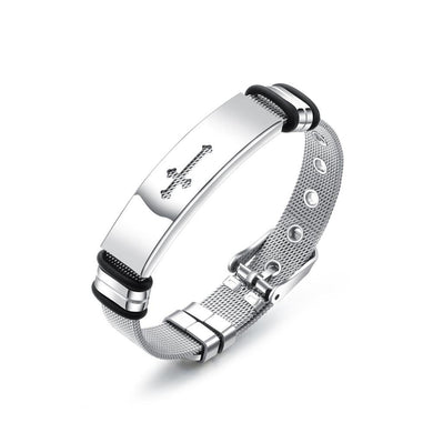 Fashion and Simple Cross Strap Titanium Steel Bracelet - Glamorousky
