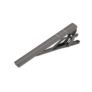 Simple and Fashion Plated Black Geometric Stripe Tie Clip